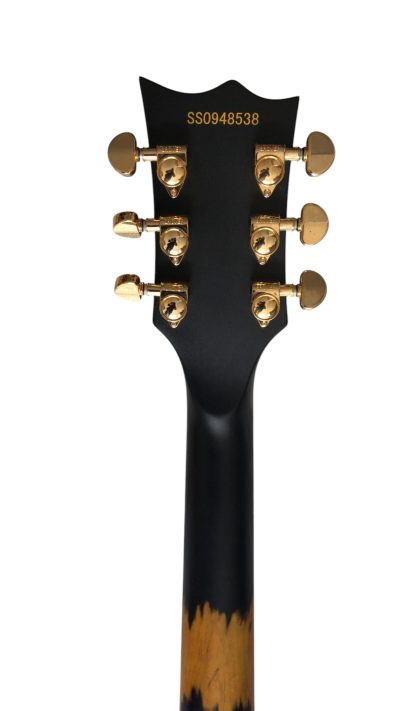 Custom Obsidian Hetfield Without Iron Cross Matte Black Aged Relic Electric Tremolo Guitar - Image 7