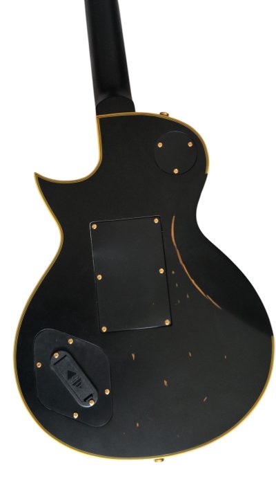 Custom Obsidian Hetfield Without Iron Cross Matte Black Aged Relic Electric Tremolo Guitar - Image 6