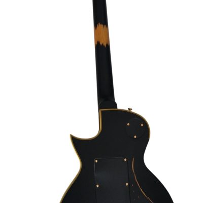 Custom Obsidian Hetfield Without Iron Cross Matte Black Aged Relic Electric Tremolo Guitar - Image 3