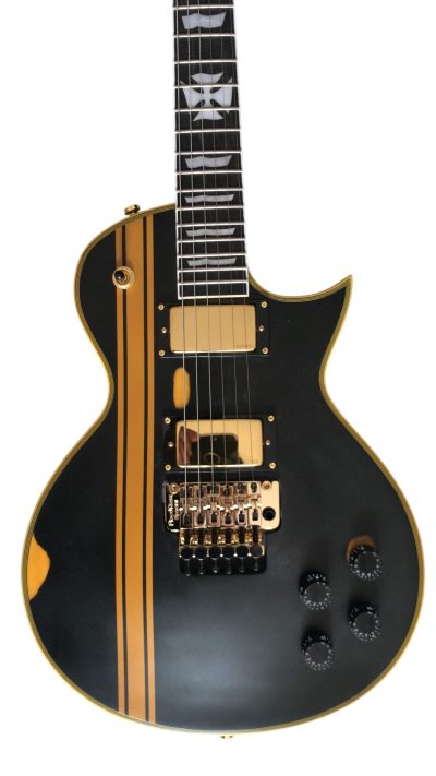 Custom Obsidian Hetfield Without Iron Cross Matte Black Aged Relic Electric Tremolo Guitar