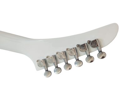 Custom Halo Matthias Jabs White Tremolo Korina Electric Guitar Scorpions Chrome Knobs - Image 3