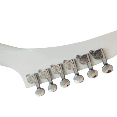 Custom Halo Matthias Jabs White Tremolo Korina Electric Guitar Scorpions Chrome Knobs - Image 3