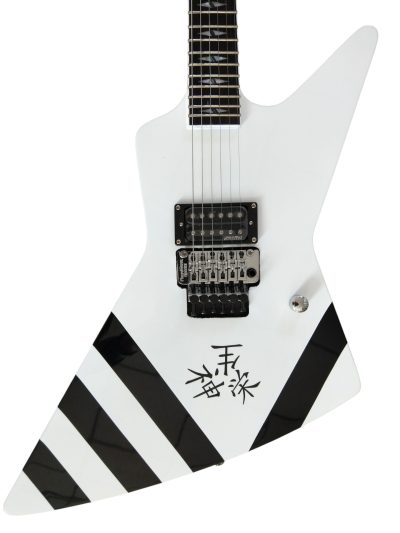 Custom Halo Special Kanji Jabs White Tremolo Korina Electric Guitar Scorpions Chrome Knobs
