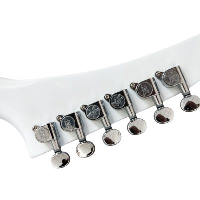 Custom Halo Special Kanji Jabs White Tremolo Korina Electric Guitar Scorpions Chrome Knobs - Image 3