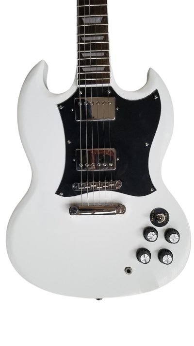 Custom Crown SG Angus Alphine White Electric Guitar