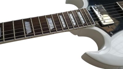 Custom Crown SG Angus Alphine White Electric Guitar - Image 4