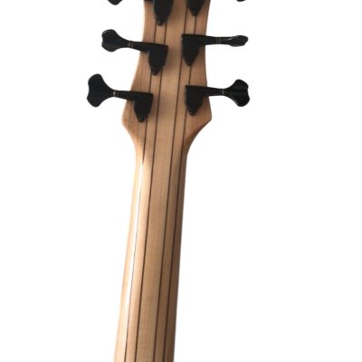 Custom Onyx Patriot Dark Gray Flame Maple 6 String Bass Multi Fanned Fret Rosewood Fretboard - Image 5