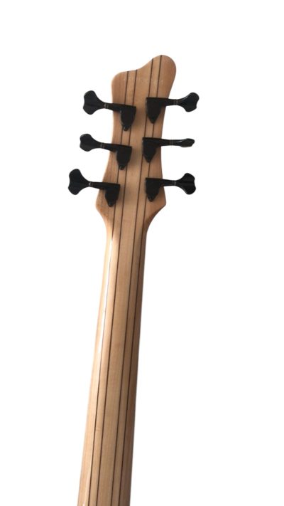Custom Onyx Patriot Dark Gray Flame Maple 6 String Bass Multi Scale Fanned Fret Rosewood Fretboard - Image 5