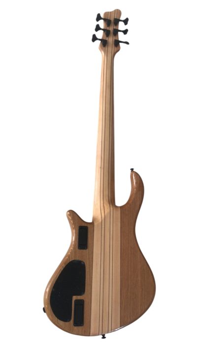 Custom Onyx Patriot Dark Gray Flame Maple 6 String Bass Multi Scale Fanned Fret Rosewood Fretboard - Image 4