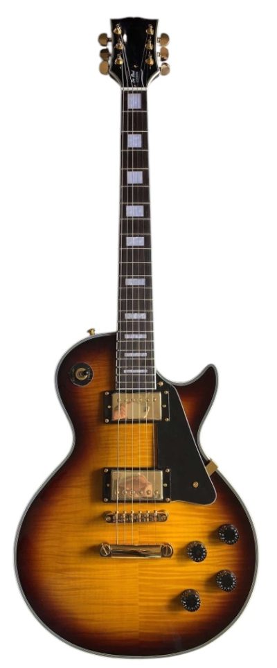 Custom Crown Figured Flame Maple Top Tobacco Sunburst Finish Guitar - Image 4