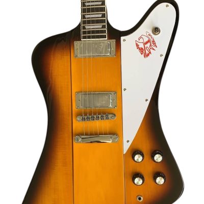 Custom Crown Firebird Platypus Johnny Vintage Sunburst Electric Guitar Mini Humbuckers