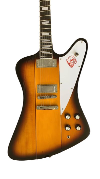 Custom Crown Firebird Platypus Johnny Vintage Sunburst Electric Guitar Mini Humbuckers