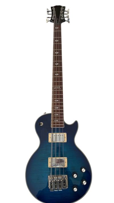 Custom Crown Ace Frehley Blue Tiger Maple Top Kiss 8 String Bass - Image 7