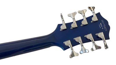 Custom Crown Ace Frehley Blue Tiger Maple Top Kiss 8 String Bass - Image 5