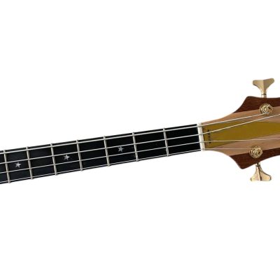 Custom Nova Lemmy Kilmister 4004 Walnut Wood Carved Oak Leaves 4 String Bass - Image 4
