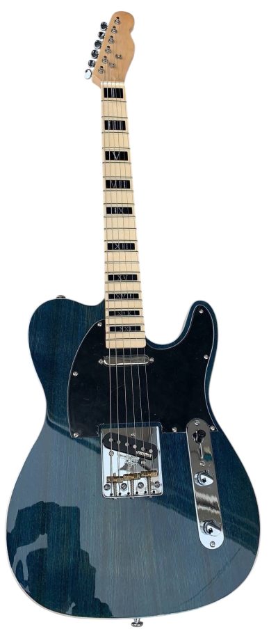 Custom Regent Trans Blue Number Inlay Electric Guitar - Image 8