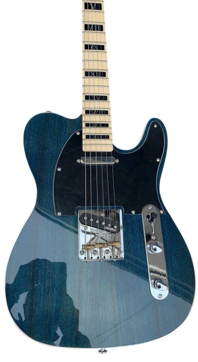 Custom Regent Trans Blue Number Inlay Electric Guitar