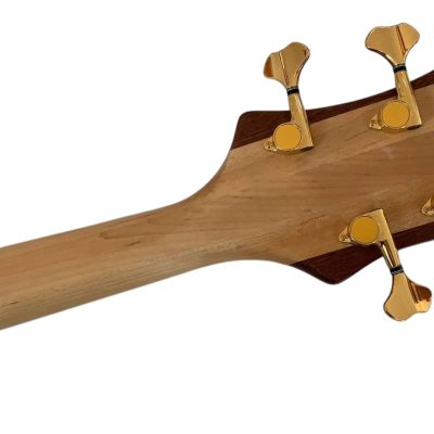 Custom Nova Lemmy Kilmister 4004 Satin Walnut Wood Carved Oak Leaves 4 String Bass - Image 5