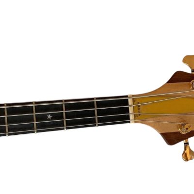 Custom Nova Lemmy Kilmister 4004 Satin Walnut Wood Carved Oak Leaves 4 String Bass - Image 3