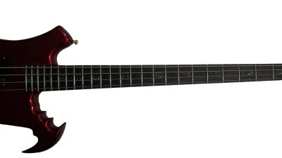 Custom Pulse Buzzard Metallic Red Entwistle 4 String Bass Number Inlays - Image 8