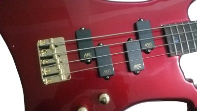 Custom Pulse Buzzard Metallic Red Entwistle 4 String Bass Number Inlays - Image 7