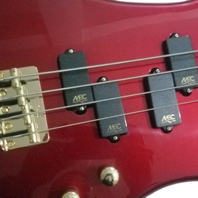 Custom Pulse Buzzard Metallic Red Entwistle 4 String Bass Number Inlays - Image 7