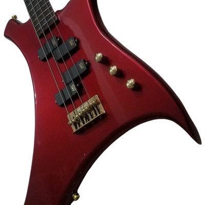Custom Pulse Buzzard Metallic Red Entwistle 4 String Bass Number Inlays
