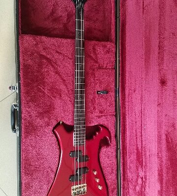 Custom Pulse Buzzard Metallic Red Entwistle 4 String Bass Number Inlays - Image 19