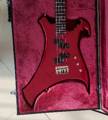 Custom Pulse Buzzard Metallic Red Entwistle 4 String Bass Number Inlays - Image 18
