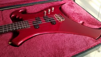 Custom Pulse Buzzard Metallic Red Entwistle 4 String Bass Number Inlays - Image 17