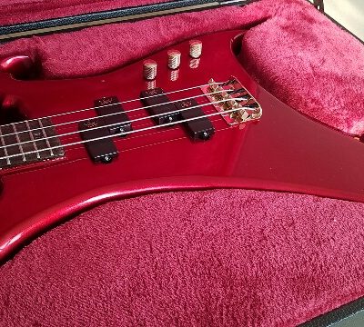 Custom Pulse Buzzard Metallic Red Entwistle 4 String Bass Number Inlays - Image 17