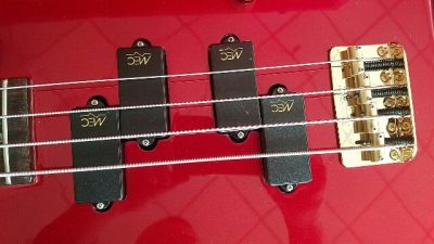 Custom Pulse Buzzard Metallic Red Entwistle 4 String Bass Number Inlays - Image 16