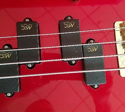 Custom Pulse Buzzard Metallic Red Entwistle 4 String Bass Number Inlays - Image 16