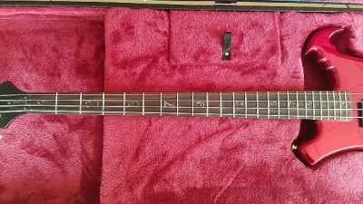 Custom Pulse Buzzard Metallic Red Entwistle 4 String Bass Number Inlays - Image 15
