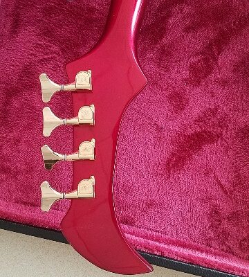 Custom Pulse Buzzard Metallic Red Entwistle 4 String Bass Number Inlays - Image 11
