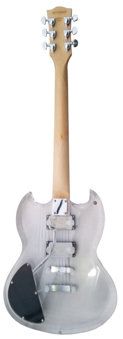 Custom Crown SG Plexiglass Acrylic Body Rosewood Fretboard Led Electric Guitar - Image 4