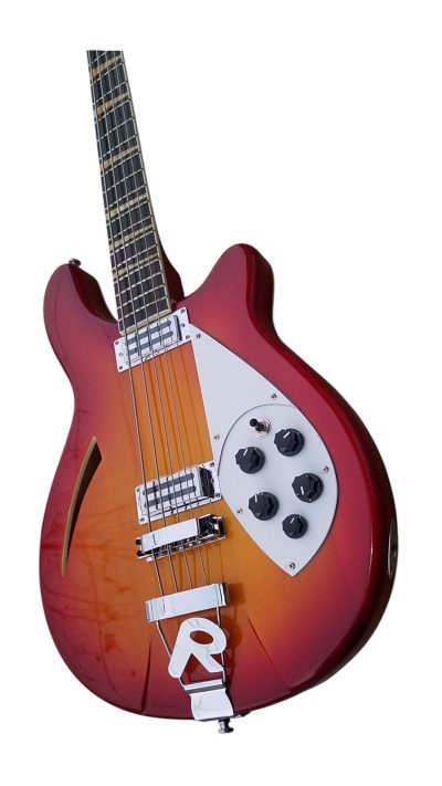 Custom Nova 4005V Cherry Fireglo 4 String Bass White Pickguard - Image 6