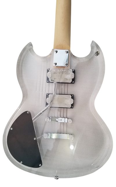 Custom Crown SG Plexiglass Acrylic Body Rosewood Fretboard Led Electric Guitar - Image 3