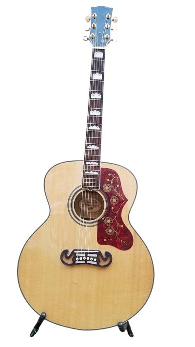 Custom Crown SJ200 Elvis Natural Studio Acoustic Electric Guitar Moustache Bridge - Image 8