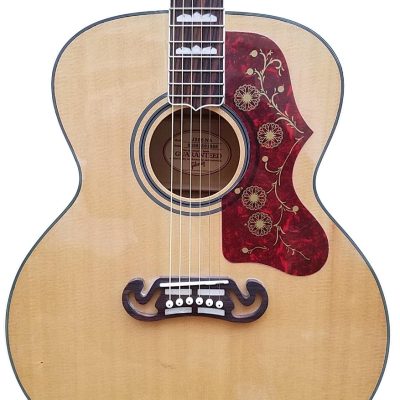Custom Crown SJ200 Elvis Natural Studio Acoustic Electric Guitar Moustache Bridge