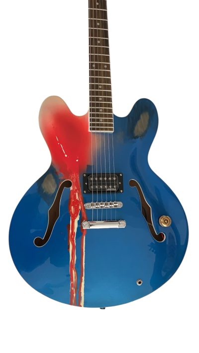 Custom Crown Riviera ES333 Tom DeLonge Pelham Blue Fhole Semi Hollow Jazz Guitar