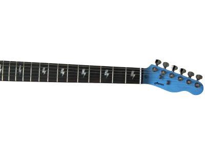 Custom Regent Thinline Fhole Blue Electric Guitar Lightning Inlay - Image 8