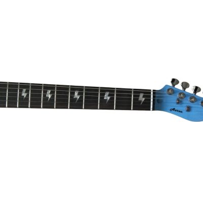 Custom Regent Thinline Fhole Blue Electric Guitar Lightning Inlay - Image 8