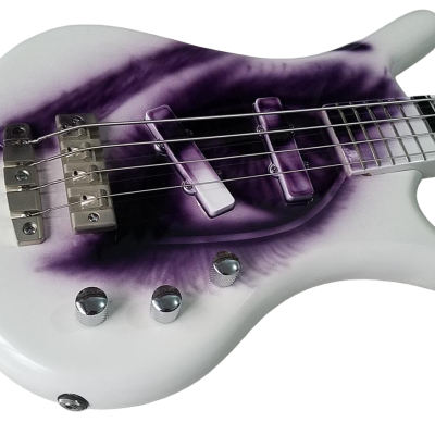 Custom Pulse Corvette Prince White 4 String Bass One Eye - Image 7