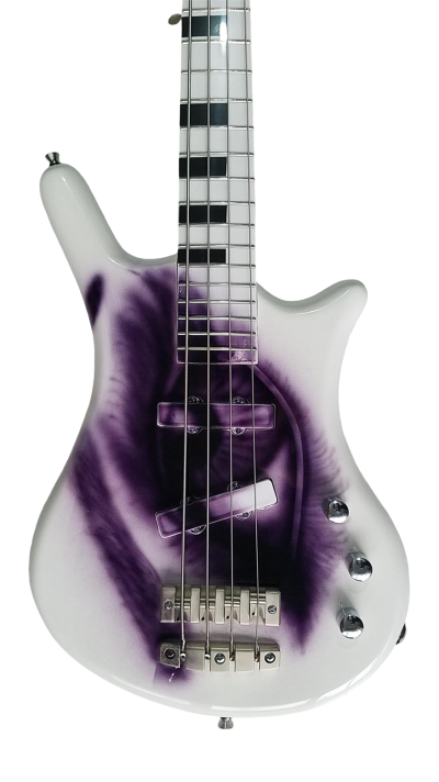 Custom Pulse Corvette Prince White 4 String Bass One Eye