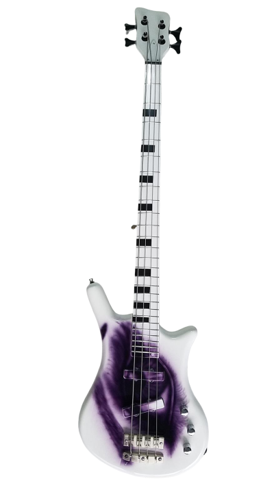 Custom Pulse Corvette Prince White 4 String Bass One Eye - Image 2