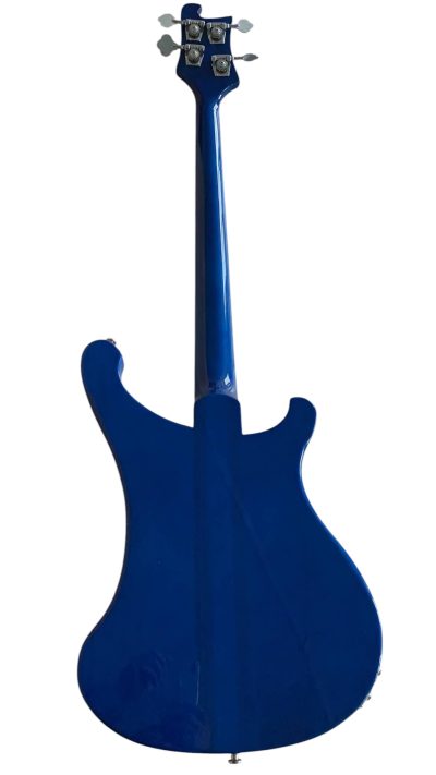 Custom Nova 4003 Blue Chrome Hardware 4 String Bass White Pickguard - Image 6