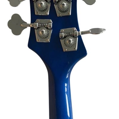 Custom Nova 4003 Blue Chrome Hardware 4 String Bass White Pickguard - Image 5