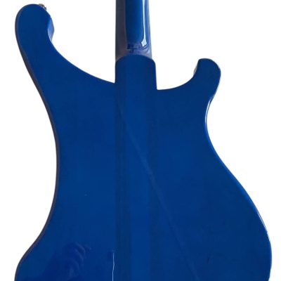 Custom Nova 4003 Blue Chrome Hardware 4 String Bass White Pickguard - Image 4