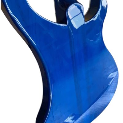 Custom Nova 4003 Blue Chrome Hardware 4 String Bass White Pickguard - Image 3